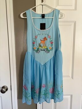 Disney Light Blue Bambi Floral Tank Dress